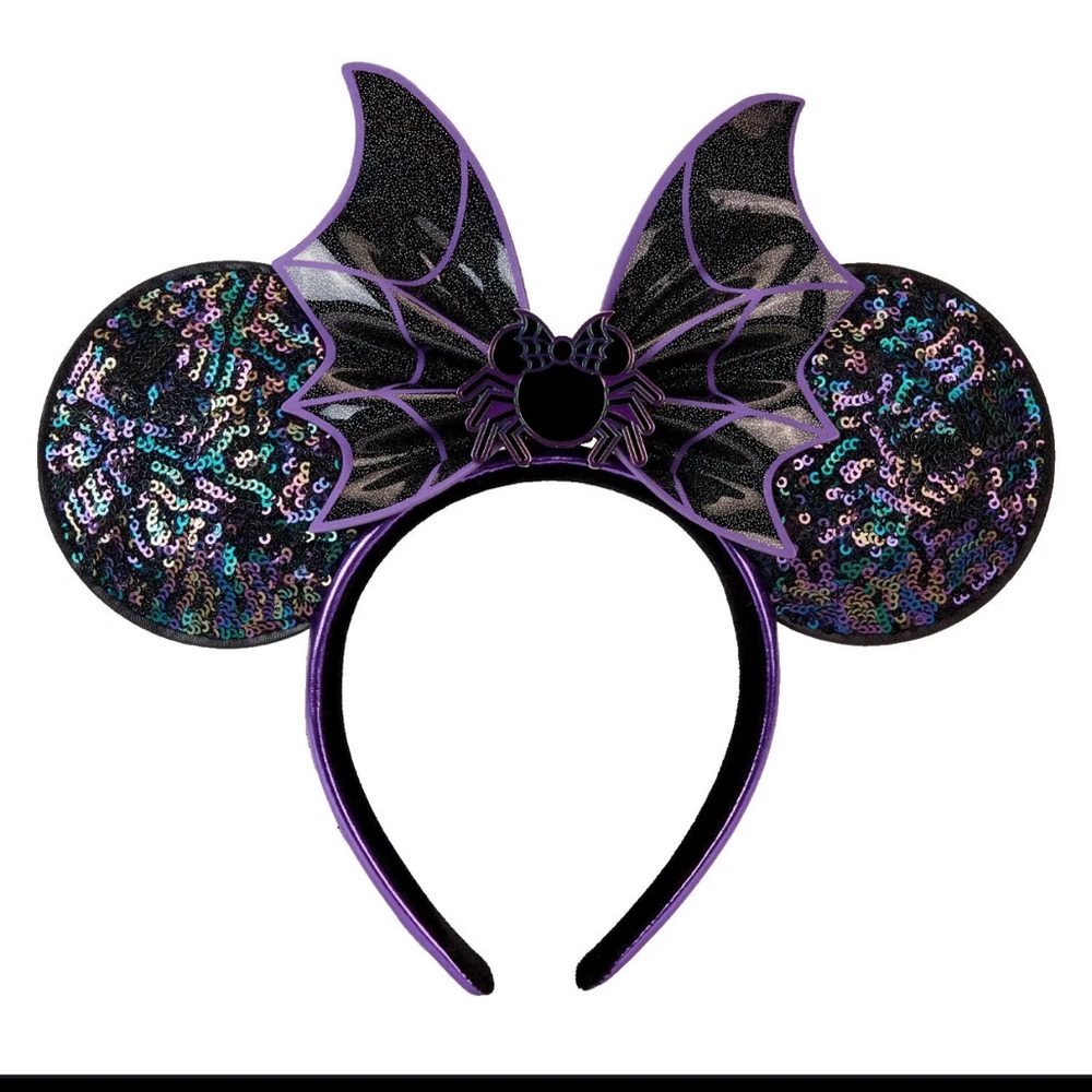 Loungefly Black and Purple Sequin Bat Wing Headband